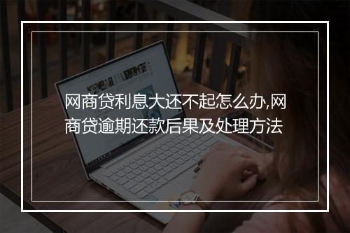 网商贷利息大还不起怎么办,网商贷逾期还款后果及处理方法