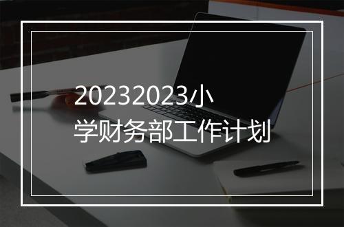 20232023小学财务部工作计划