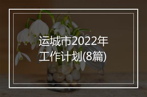 运城市2022年工作计划(8篇)