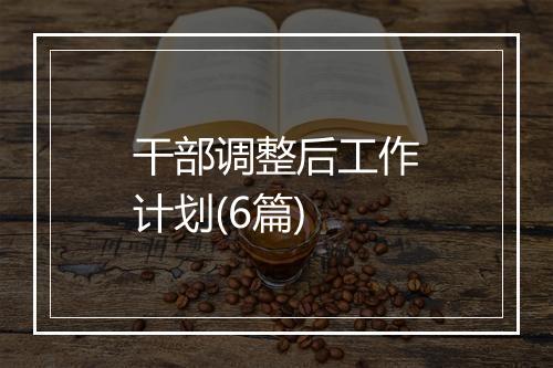干部调整后工作计划(6篇)