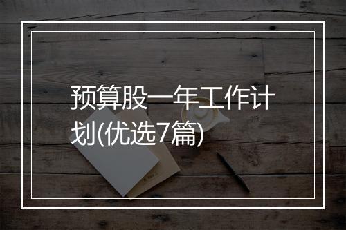 预算股一年工作计划(优选7篇)