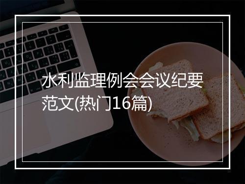 水利监理例会会议纪要范文(热门16篇)