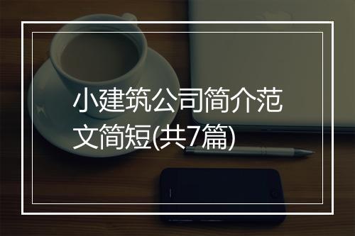 小建筑公司简介范文简短(共7篇)