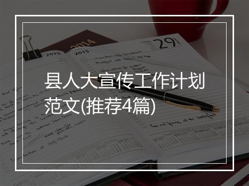 县人大宣传工作计划范文(推荐4篇)