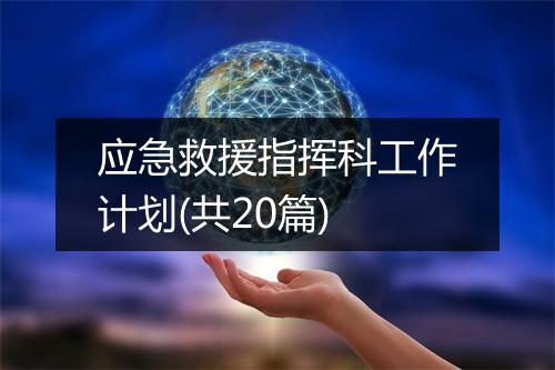 应急救援指挥科工作计划(共20篇)