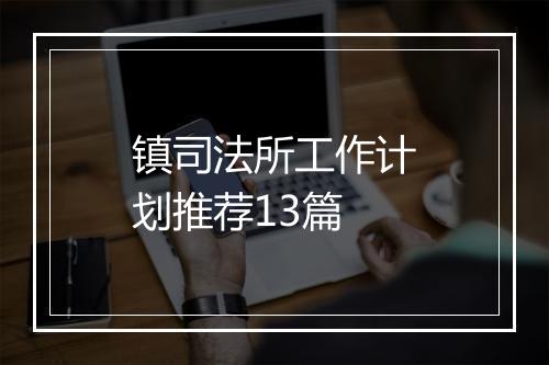 镇司法所工作计划推荐13篇