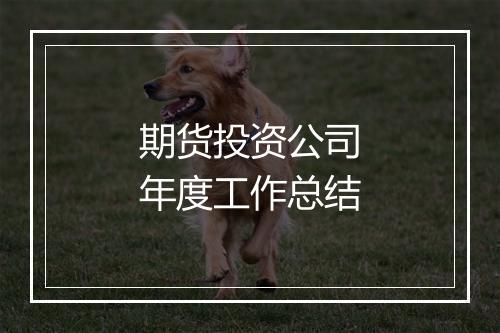 期货投资公司年度工作总结