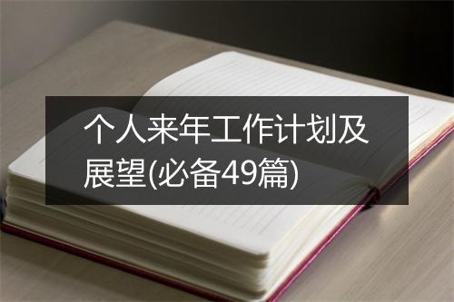 个人来年工作计划及展望(必备49篇)