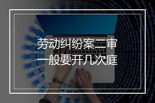 劳动纠纷案二审一般要开几次庭