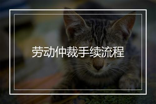 劳动仲裁手续流程