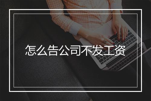 怎么告公司不发工资