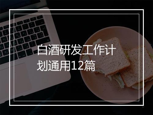 白酒研发工作计划通用12篇