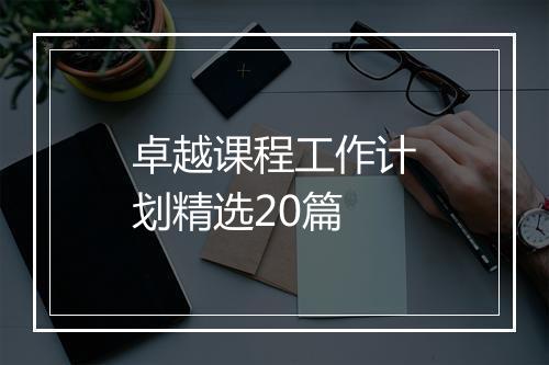 卓越课程工作计划精选20篇