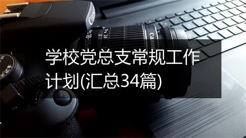 学校党总支常规工作计划(汇总34篇)