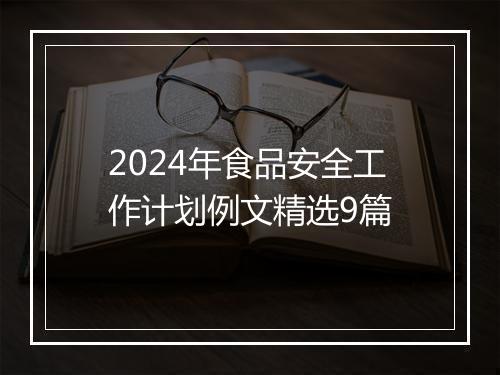 2024年食品安全工作计划例文精选9篇
