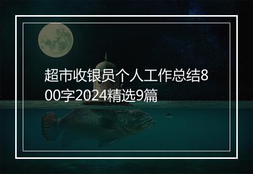 超市收银员个人工作总结800字2024精选9篇