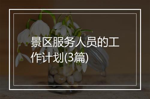 景区服务人员的工作计划(3篇)