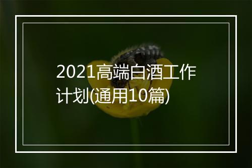 2021高端白酒工作计划(通用10篇)