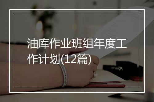 油库作业班组年度工作计划(12篇)