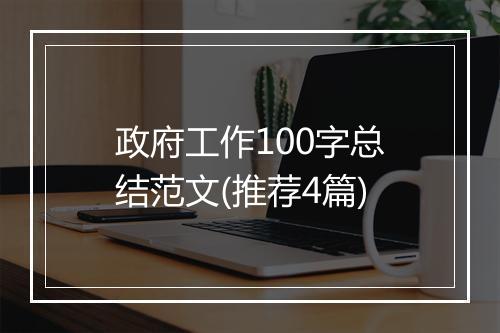 政府工作100字总结范文(推荐4篇)