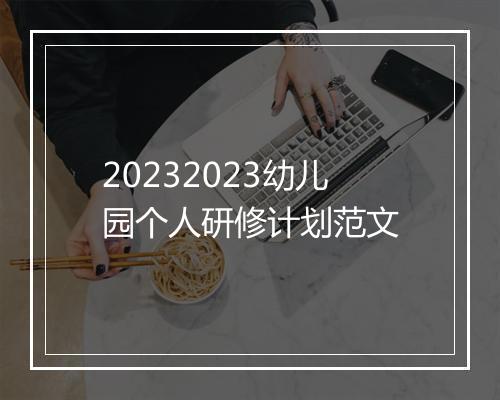 20232023幼儿园个人研修计划范文