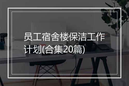 员工宿舍楼保洁工作计划(合集20篇)