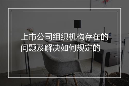 上市公司组织机构存在的问题及解决如何规定的