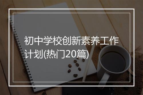 初中学校创新素养工作计划(热门20篇)