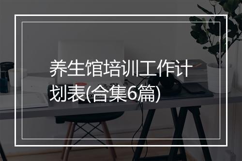 养生馆培训工作计划表(合集6篇)