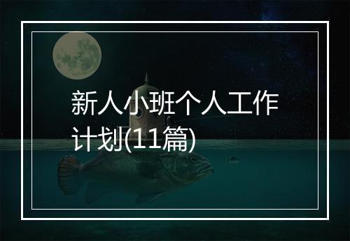 新人小班个人工作计划(11篇)