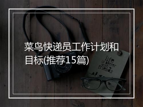菜鸟快递员工作计划和目标(推荐15篇)