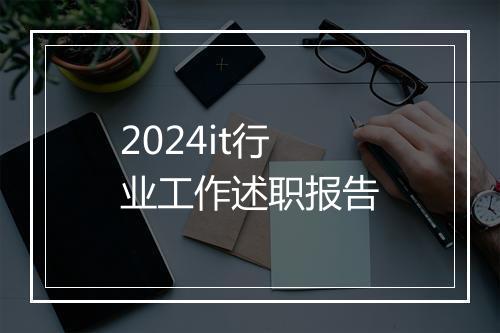 2024it行业工作述职报告