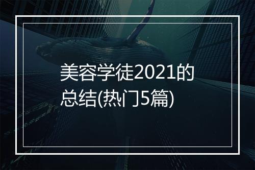 美容学徒2021的总结(热门5篇)