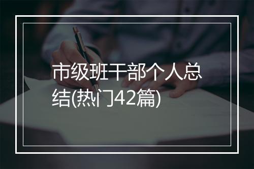 市级班干部个人总结(热门42篇)