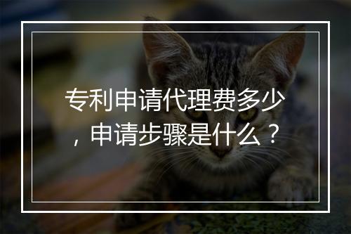 专利申请代理费多少，申请步骤是什么？
