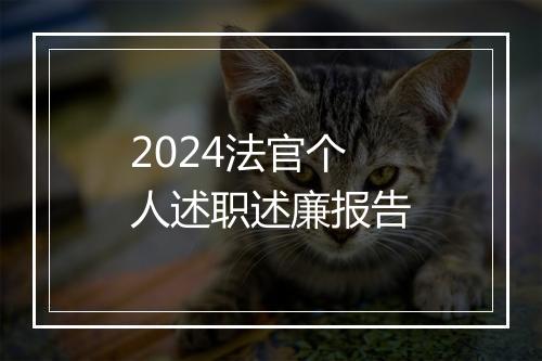2024法官个人述职述廉报告