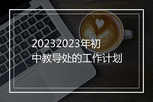20232023年初中教导处的工作计划