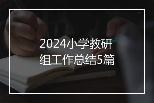 2024小学教研组工作总结5篇