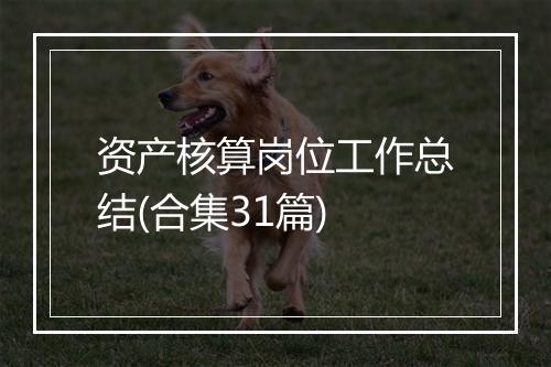 资产核算岗位工作总结(合集31篇)