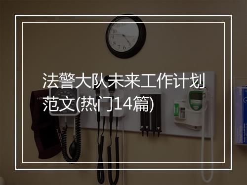 法警大队未来工作计划范文(热门14篇)