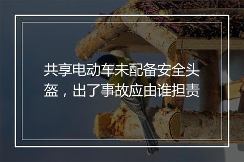 共享电动车未配备安全头盔，出了事故应由谁担责