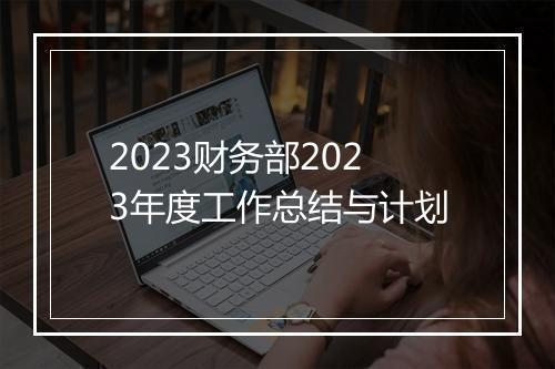 2023财务部2023年度工作总结与计划
