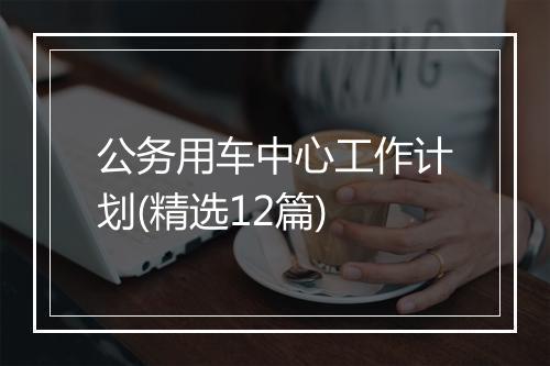 公务用车中心工作计划(精选12篇)