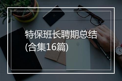 特保班长聘期总结(合集16篇)