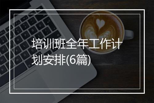 培训班全年工作计划安排(6篇)