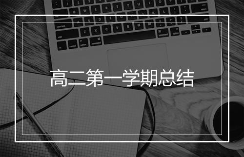 高二第一学期总结