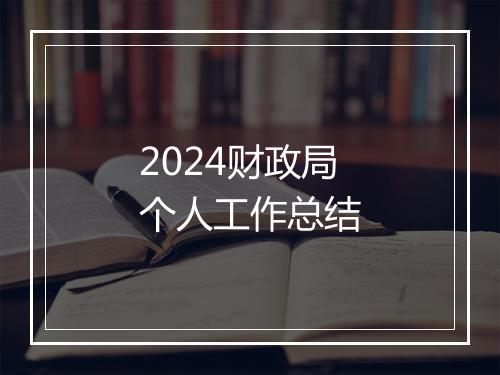 2024财政局个人工作总结