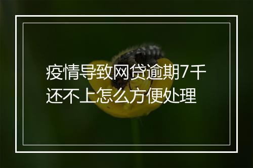 疫情导致网贷逾期7千还不上怎么方便处理
