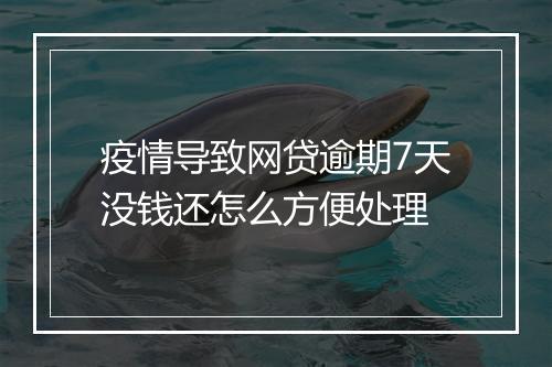 疫情导致网贷逾期7天没钱还怎么方便处理