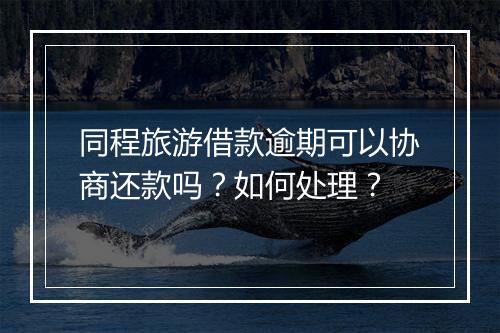 同程旅游借款逾期可以协商还款吗？如何处理？